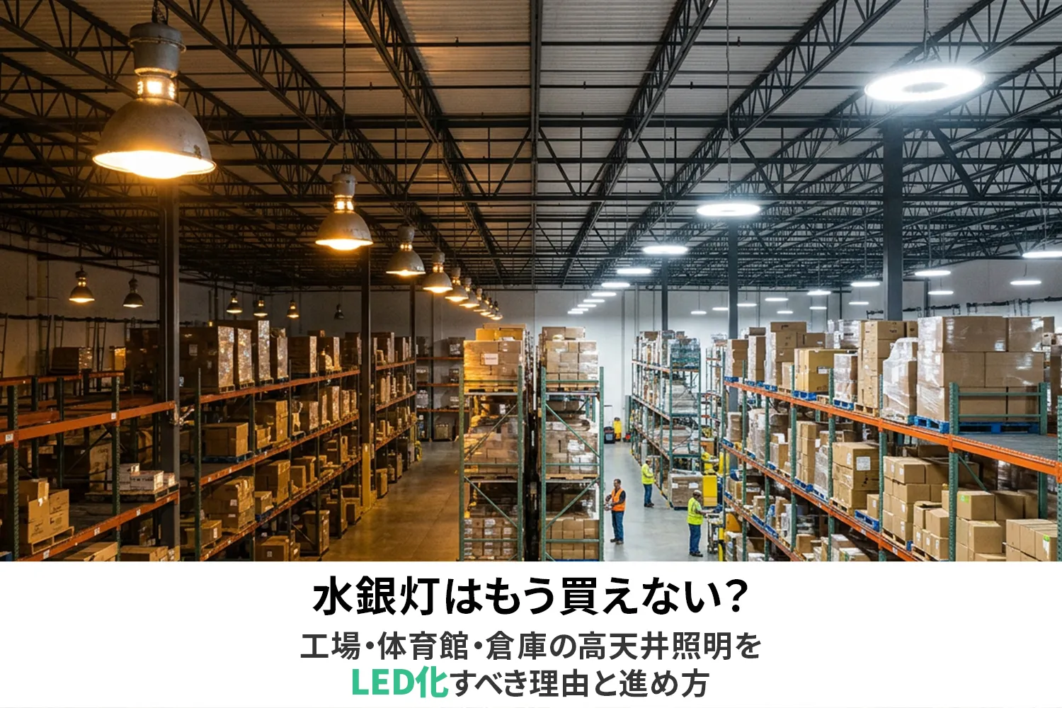 水銀灯はもう買えない？工場・体育館・倉庫の高天井照明をLED化すべき理由と進め方